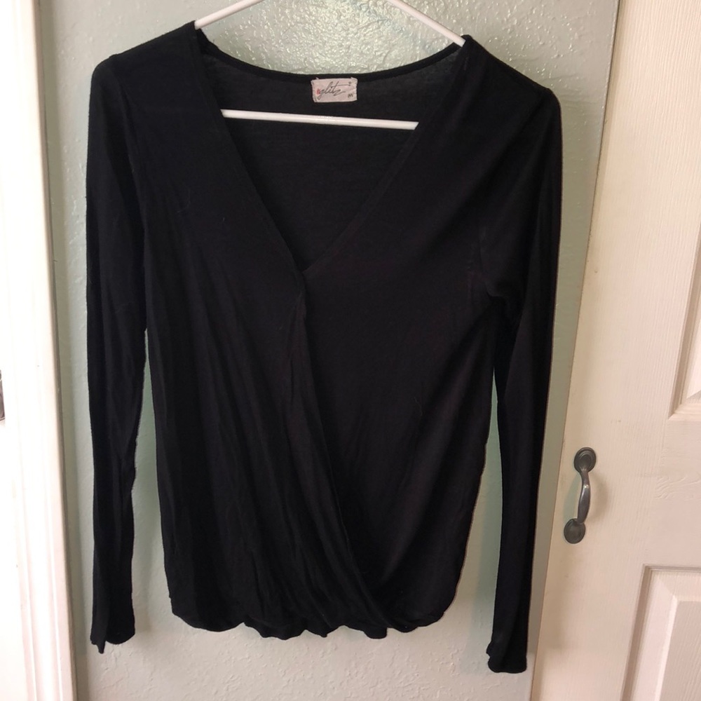 V neck crossover sweater